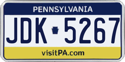 PA license plate JDK5267