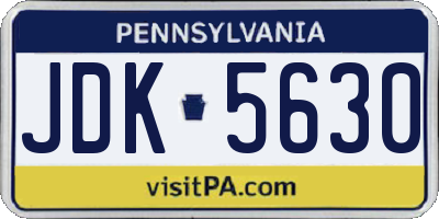 PA license plate JDK5630