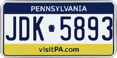 PA license plate JDK5893