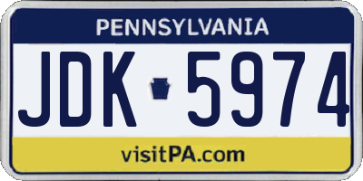 PA license plate JDK5974