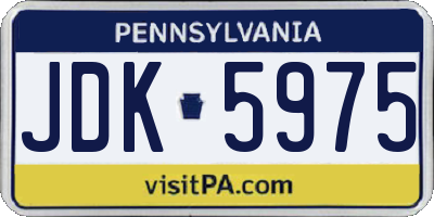 PA license plate JDK5975