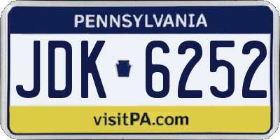 PA license plate JDK6252