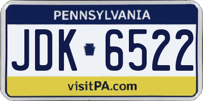 PA license plate JDK6522