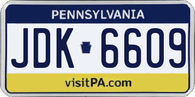 PA license plate JDK6609