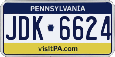 PA license plate JDK6624