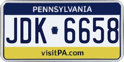 PA license plate JDK6658