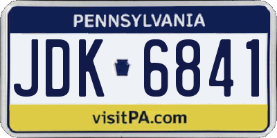PA license plate JDK6841