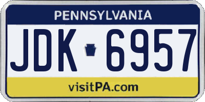 PA license plate JDK6957