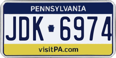 PA license plate JDK6974