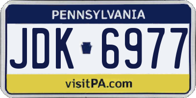 PA license plate JDK6977