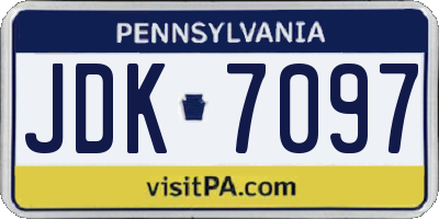 PA license plate JDK7097