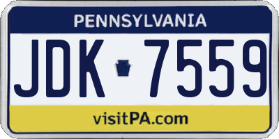 PA license plate JDK7559