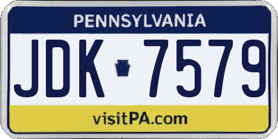 PA license plate JDK7579