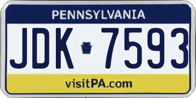 PA license plate JDK7593
