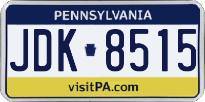 PA license plate JDK8515
