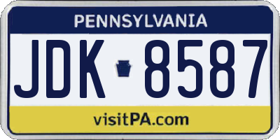 PA license plate JDK8587