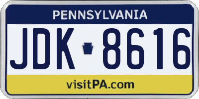 PA license plate JDK8616