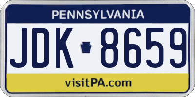 PA license plate JDK8659