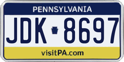 PA license plate JDK8697