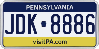 PA license plate JDK8886