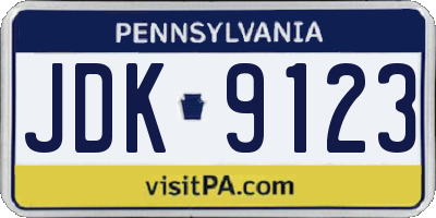 PA license plate JDK9123