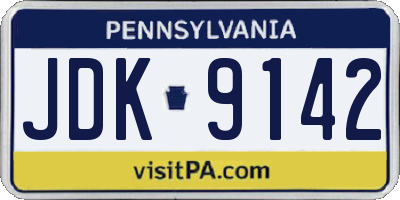 PA license plate JDK9142