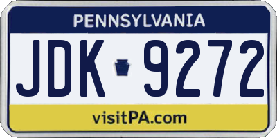 PA license plate JDK9272