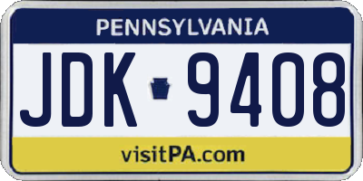 PA license plate JDK9408