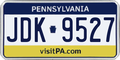 PA license plate JDK9527