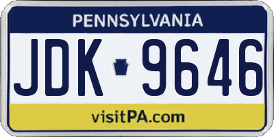 PA license plate JDK9646