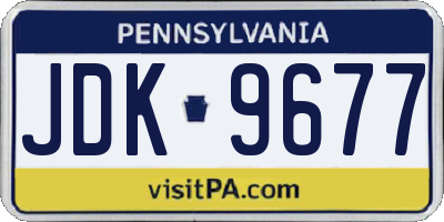 PA license plate JDK9677