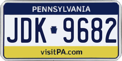 PA license plate JDK9682