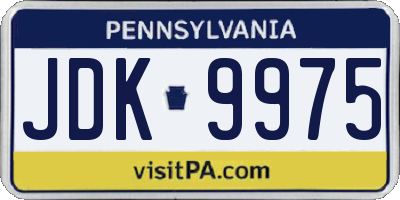 PA license plate JDK9975