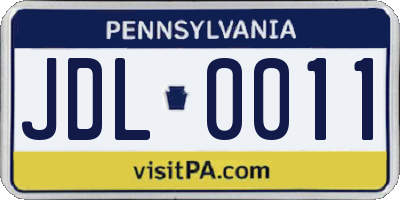 PA license plate JDL0011