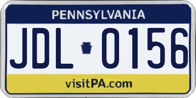 PA license plate JDL0156