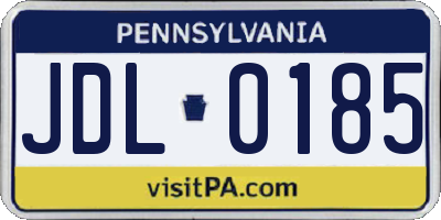 PA license plate JDL0185