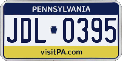 PA license plate JDL0395