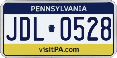 PA license plate JDL0528