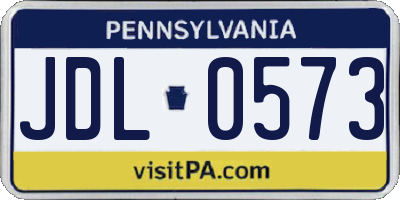 PA license plate JDL0573