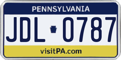 PA license plate JDL0787
