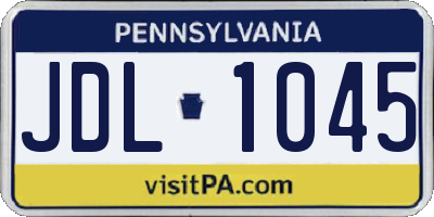 PA license plate JDL1045
