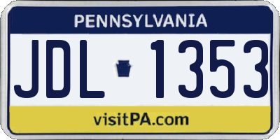 PA license plate JDL1353