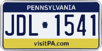 PA license plate JDL1541