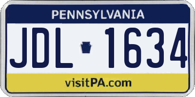 PA license plate JDL1634