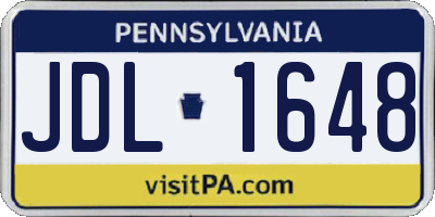 PA license plate JDL1648