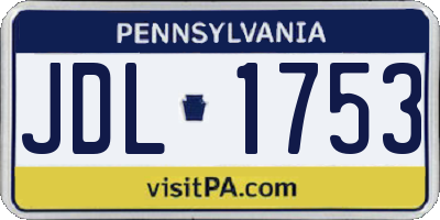 PA license plate JDL1753