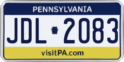 PA license plate JDL2083