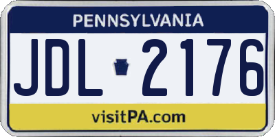 PA license plate JDL2176