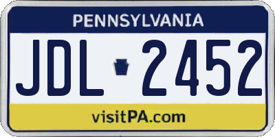 PA license plate JDL2452