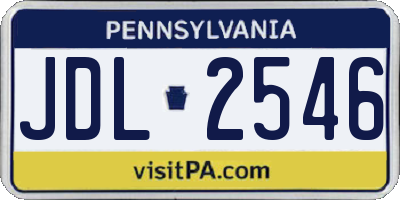 PA license plate JDL2546